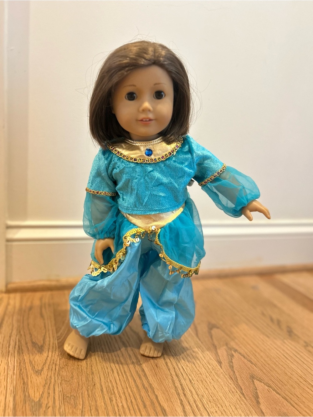 Blue Doll Princess Costume Outfit for 18-inch Kids Dolls